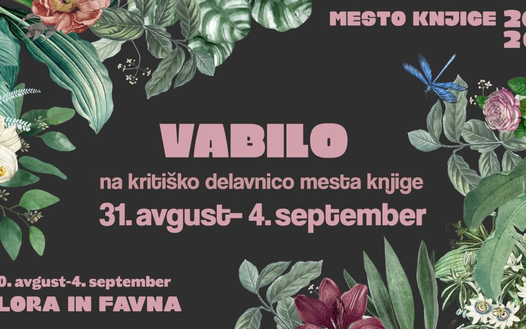 Vabilo na kritiško delavnico Mesta knjige 2026